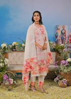 Cotton Floral Cutwork Layered Suit Set for Women