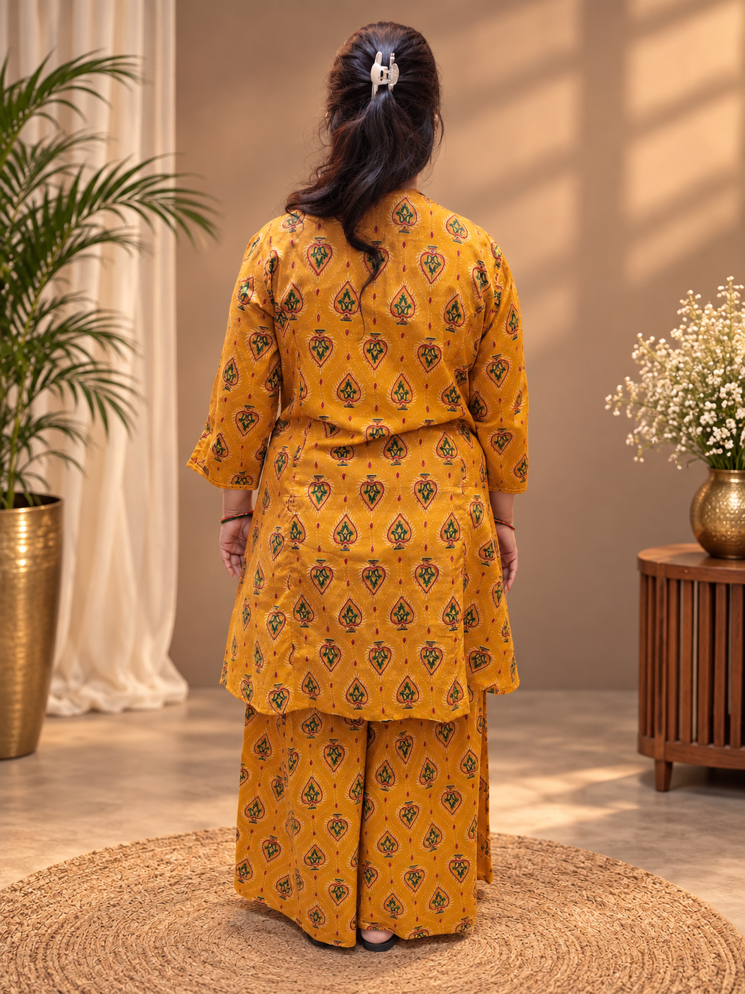 Mustard Printed Cotton Co-ord Set