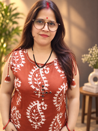 Rust Brown Printed Cotton Co-ord Set