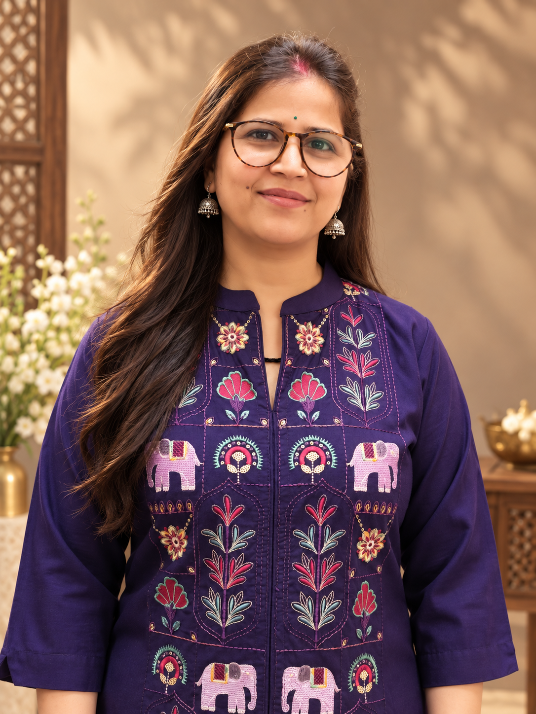 Violet Rayon Embroidered Co-Ord Set
