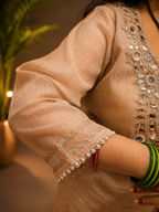 Farsi Salwar 3-Piece Suit Set with Mirror Work & Shimmer Fabric