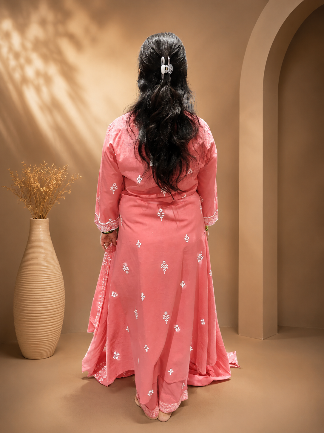 Premium Pink Cotton Printed Suit Set – 3 Piece