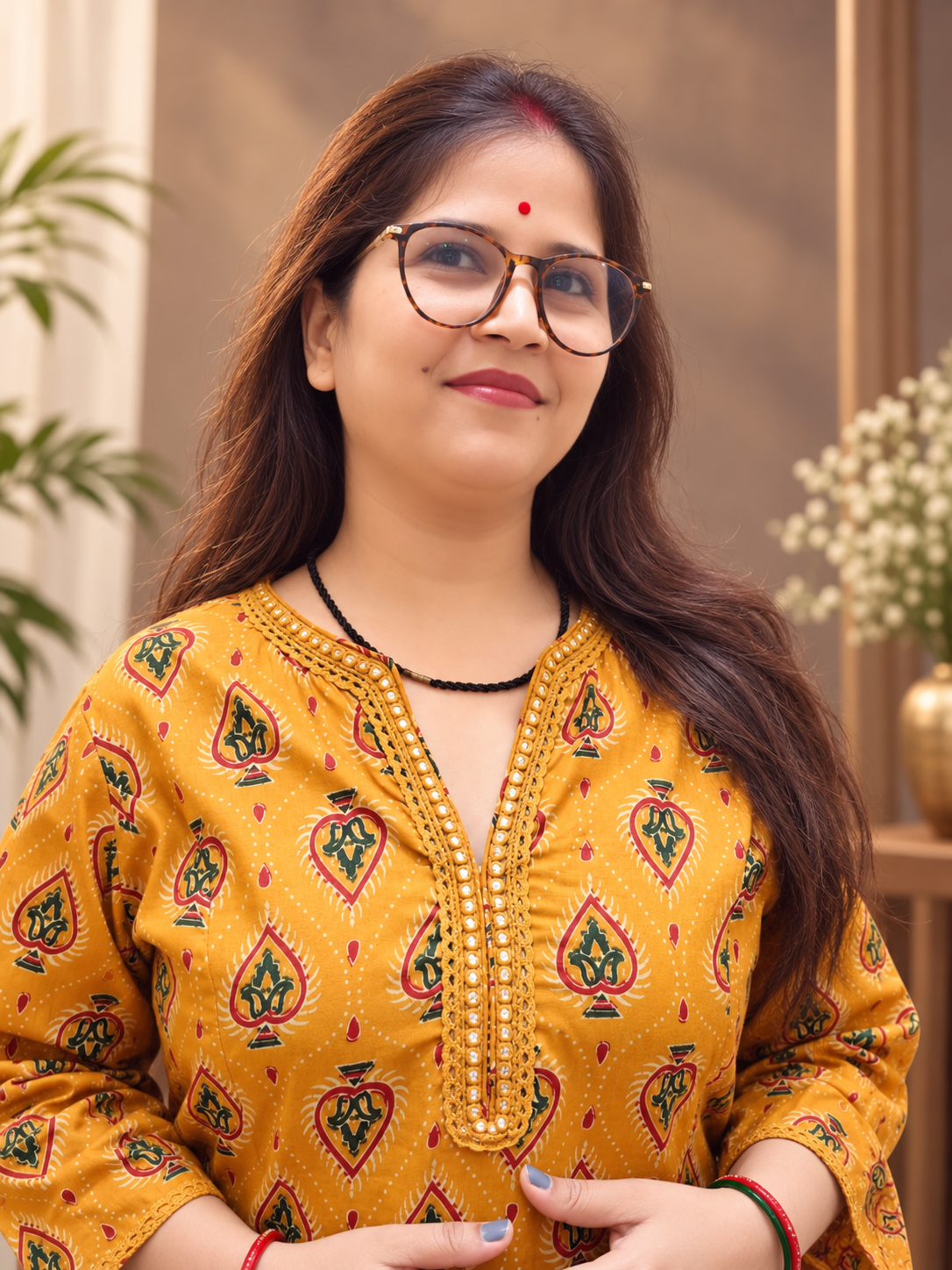 Mustard Printed Cotton Co-ord Set