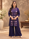 Violet Rayon Embroidered Co-Ord Set