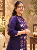 Violet Rayon Embroidered Co-Ord Set
