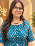 Teal Blue Printed Cotton Kurti Dress