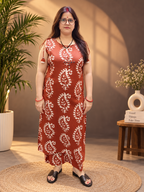 Rust Brown Printed Cotton Co-ord Set