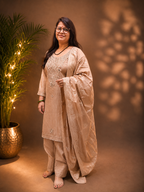 Farsi Salwar 3-Piece Suit Set with Mirror Work & Shimmer Fabric