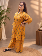 Mustard Printed Cotton Co-ord Set