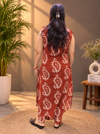 Rust Brown Printed Cotton Co-ord Set